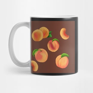 Peaches Pattern Brown Mug